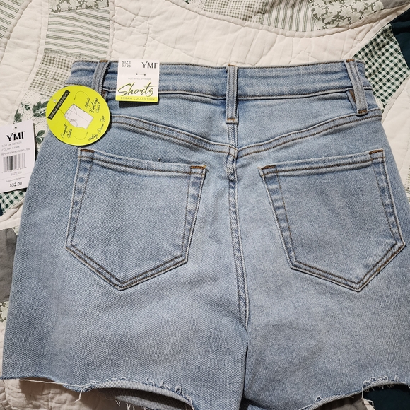 YMI Light Blue Distressed Women Shorts - Picture 3 of 5